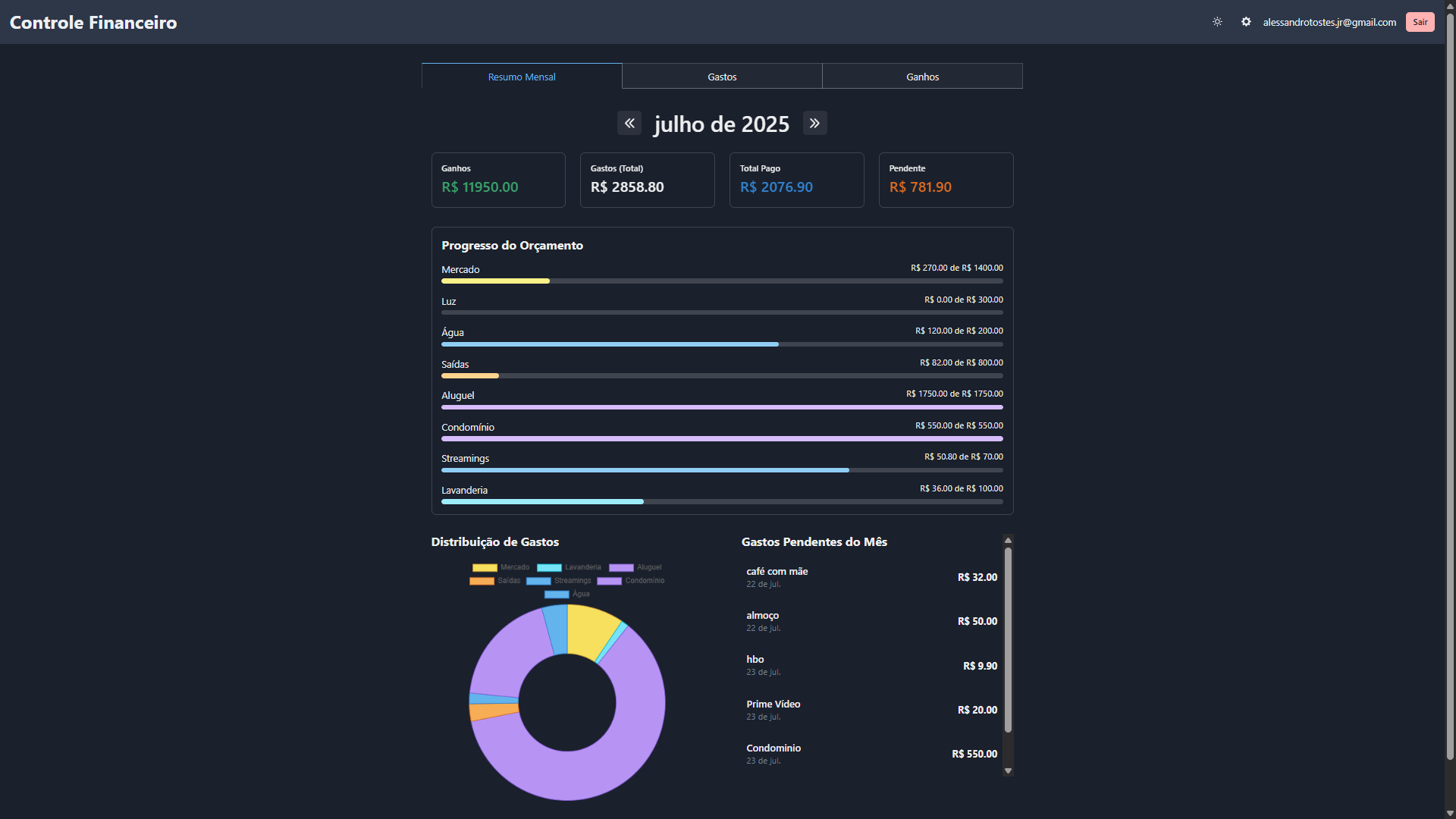 Controle Financeiro